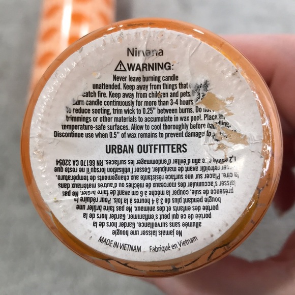 Urban Outfitters 17 oz glass Printed Nirvana Pillar Candles New - Picture 5 of 5